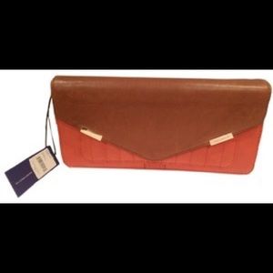 NWT Rebecca Minkoff Honey Persimmon Leather Clutch